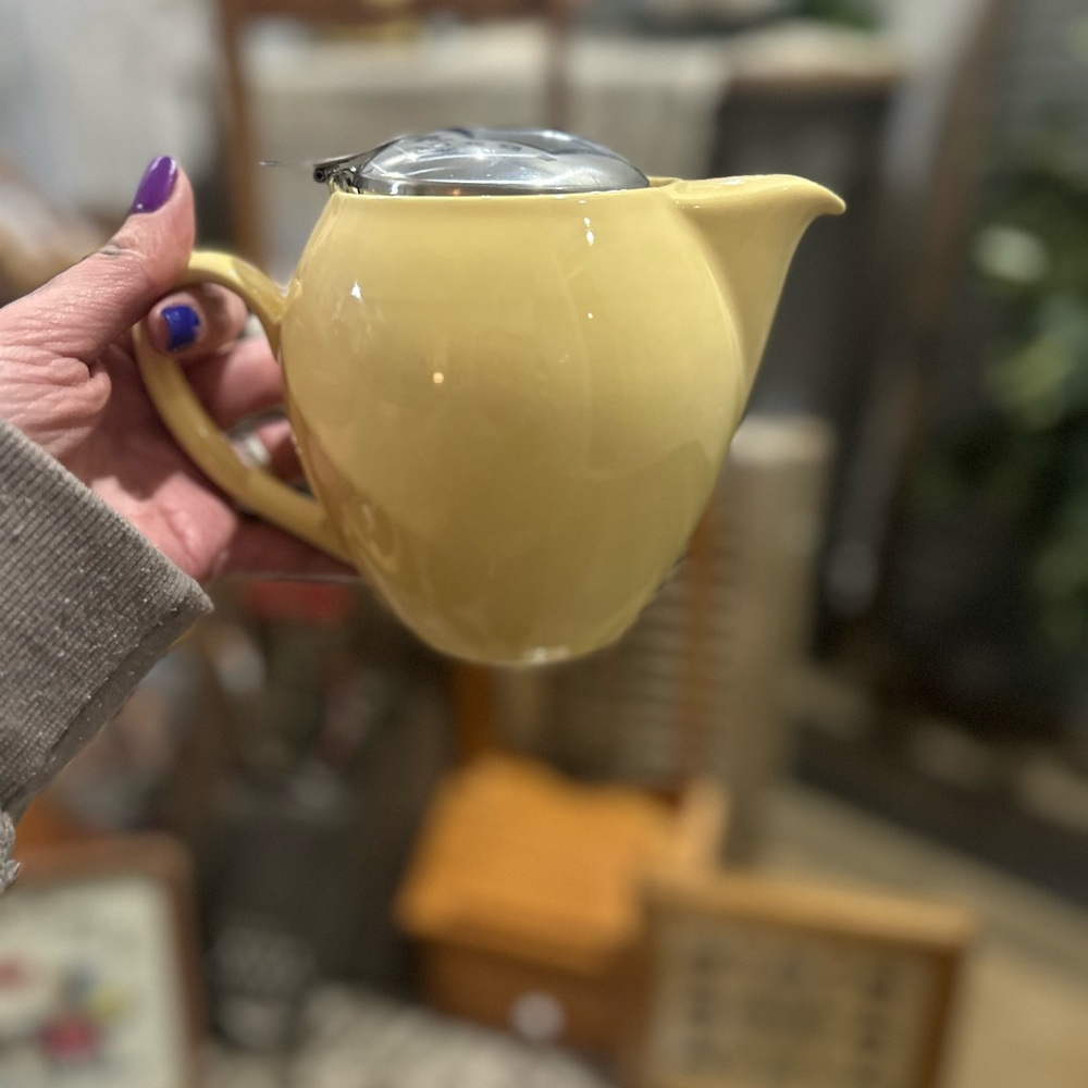 Japanese Yellow Ceramic Teapot
